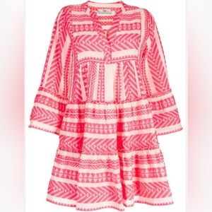 Aztec neon pink print dress by Devotion. Size Extra Small. “Ella Dress”